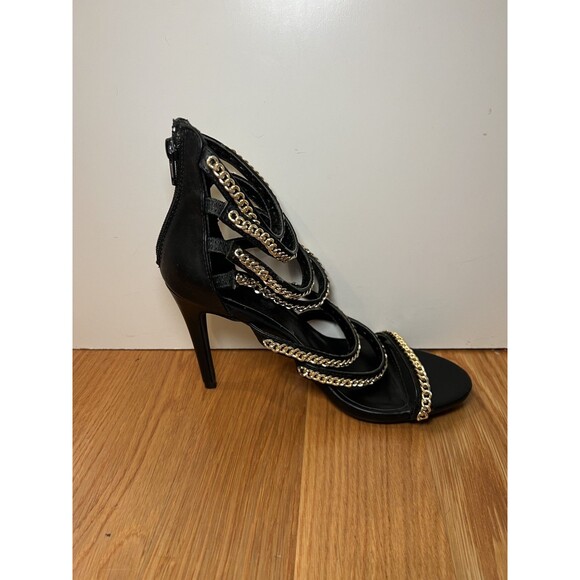 Charlotte Russe Shoes Womens Size 8 Gold Chain Strappy High Heel Sandals Party D - Picture 5 of 10